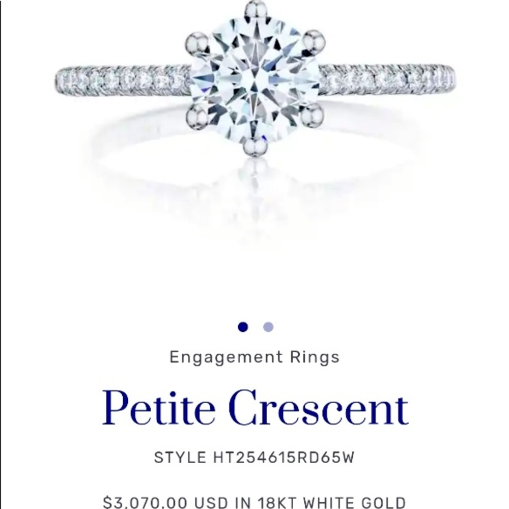 18k white gold Tacori engagement setting.